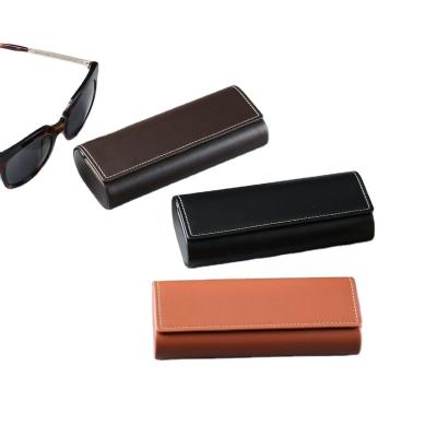 China Luxury Oversized Black Thick Leather Glasses Glasses Hard PU Sunglasses Magnet Spectacle Eyewear Case and Packaging Bags for sale