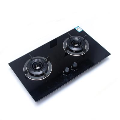 China High Quality Hotel Tempered Glass Top Stove Gas Hob Element 2 Burners Cooktops Gas Stove for sale