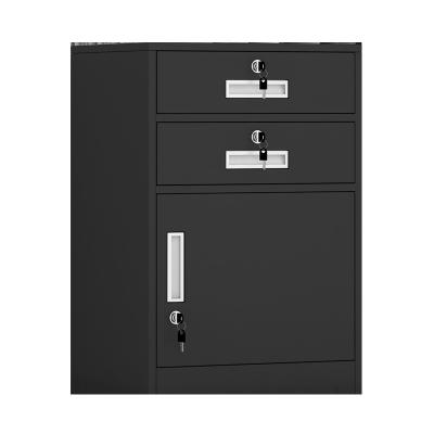 China Low Moq Key Lock Adjustable Desk Black Steel Drawer File Cabinet (Other) for sale