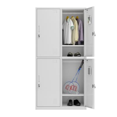 China Morden Large Capacity Metal Clothes Storage Steel High School 4 Doors Clothes Storage Locker for sale