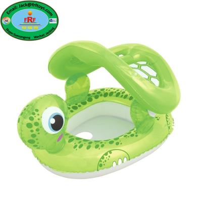 China PVC Swim Water Toys Fun Pool Floats Inflatable Floating Turtle Baby Care Seat With Sunshade for sale