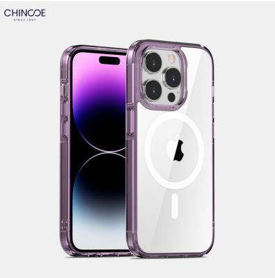 China Shockproof Magnetic Case Transparent Cover Mobile Phone Bag Case For iPhone 15 14 13 12 Magnetic Case for sale