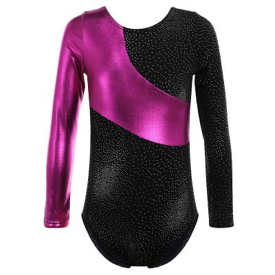 China Customizable Dancer Tights Long Sleeve Bronzing Girls Ballet Practice Gymnastics Dance Dancer Tights for sale