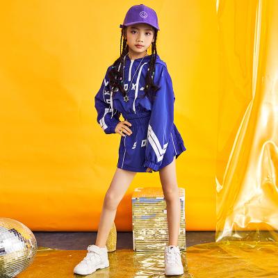 China Fashion Girls Purple Hip-hop Dresses Loose Jazz Dance Korean Photography Children's Costumes for sale