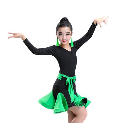 China Dress up new summer children's Latin dance skirt training clothes for sale