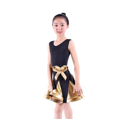 China Accept Customize Kids Professional Costume Girl Latin Dance Competition Practice Dress for sale