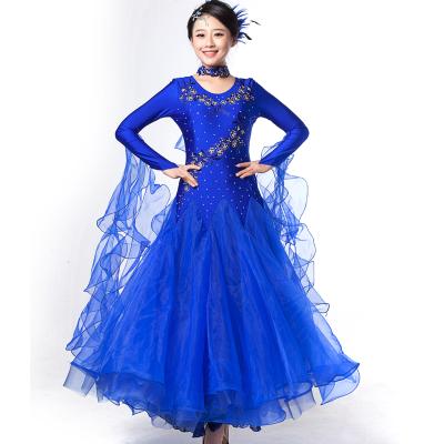 China Dress up new fashion lady yellow waltz dance dress for sale