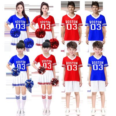 China Custom Wholesale 2020 Economic Performance Uniforms Red Cheerleading Sets Dance Show Uniforms for sale