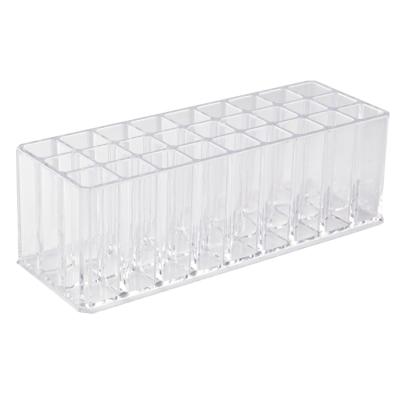 China European Style Acrylic Lipstick Organizer Rectangle Sustainable Makeup Display Holder for sale