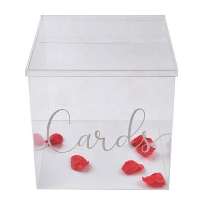 China Indoor/outdoor custom wedding invitation card wedding logo decoration acrylic card box for sale