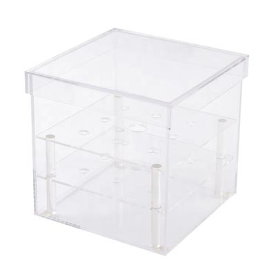 China Indoor / Outdoor Luxury Acrylic Gift Box Decoration Rose Flower Box With Drawer And Lid for sale