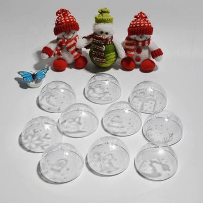 China Customized Two Part Plastic Ball Super Transparent Products Divisible Hollow Transparent Christmas for sale