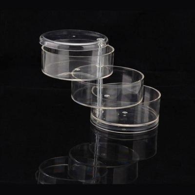 China Cheap Factory Made Super Clear Acrylic Food Organizer Storage Boxes Containers Round Kitchen Organizer for sale