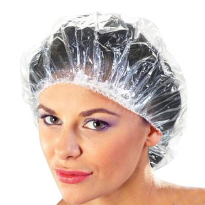 China Salon Sustainable Waterproof Transparent Hair Bathing Disposable Shower Caps for sale