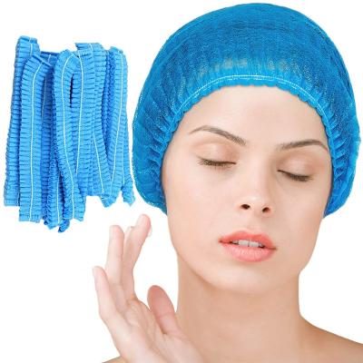 China Viable Wholesale Disposable Waterproof Non Woven Fabric Shower Cap Hair Cover Bathing Shower Caps for sale