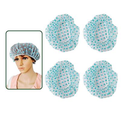 China Durable PEVA Shower Caps Waterproof To Thicken Elastic Bath Cap Plastic Bathing Cap For Barber Shop Bathroom for sale