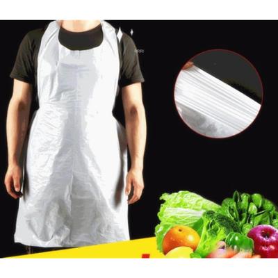 China Drink/Food Restaurant Household White Disposable Plastic PE Apron Sleeveless Customized Aprons for sale