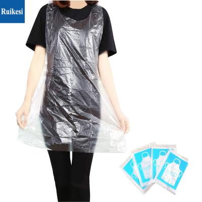 China Drink/Food Cooking Housework Picnic Cleaning PE Disposable Plastic Apron Waterproof Clear Plastic PE Disposable Apron for sale