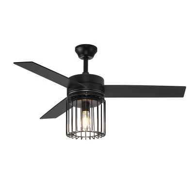 China Modern Unique Rustic Design 3 Blade Enclosed 44 Inch Caged Ceiling Fan With Light for sale