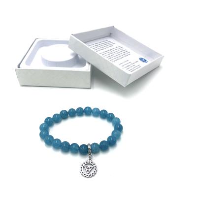 China TRENDY packed in giftbox with property description chakra bracelet with stainless steel charm 7 chakra for sale