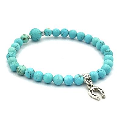 China FASHIONABLE Bead or Charm Heart OHM Four Leaf Center Various Clover Follow Your Life Gemstone 6mm Turquoise Bracelet Heart Lotus Tree for sale