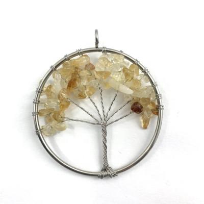 China Wholesale Handmade 7 50MM Religious Chakra Beaded Citrine Tree Of Life Pendant for sale