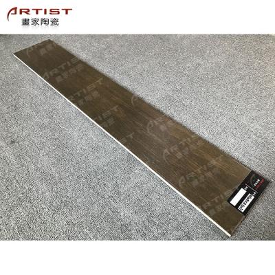 China Rustic Dark Wood Tiles Porcelain Ceramic Wood Effect Tiles Ceramic Tiles For Bedroom Flooring for sale