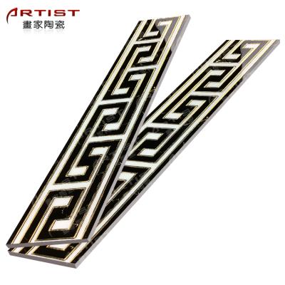 China CLASSIC Sparkle Border Tile Marble Floor Border Tiles Ceramic Border Designs Tiles for sale