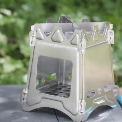 China Barbecue Wood Fire Portable Stainless Steel Outdoor Camping Stove Small Burning Stoves For Outdoor Hiking Picnic for sale