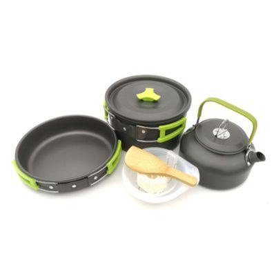 China Sustainable high quality cheap camping cookware outdoor carbon steel with stove for sale