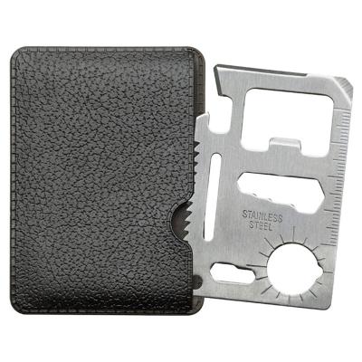 China Sports Camping Custom Logo Stainless Steel Outdoor 11 in 1 Survival Portable Credit Opener Bottle Multi Tool Card for sale