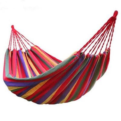 China Lightweight Fashionable Hammock Chair Outdoor Garden Sports Travel Home Camping Swings Stripe Bed Hammock for sale