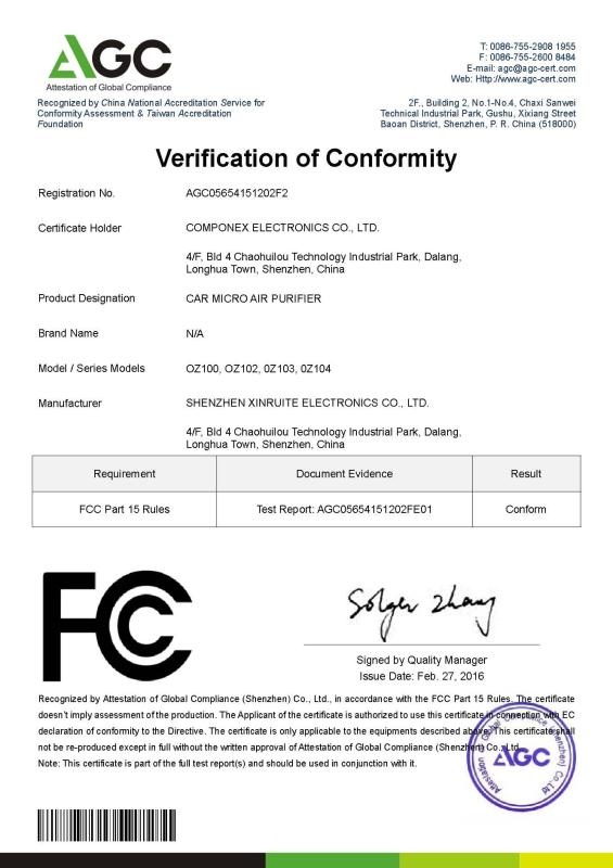 FCC - Componex  Electronics  Co.,Ltd