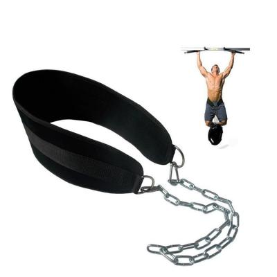 China Durable Dip Belt / Pull Up Belt / Weight Belt With Chain For Powerlifting BodybuildingWeighted for sale