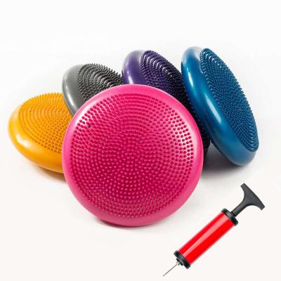 China Non-slip wholesale thick puffy balancing disc yoga massage stability pad balance plate yoga massage pad for sale