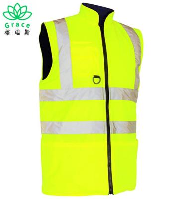 China Padded Vest Hi Vis Bodywarmer High Visibility Reflective Security Safety Viz Wear Vest Padded Waistcoat Vest for sale