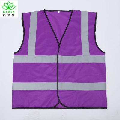 China Safety Vest Workplac Safety Purple High Visibility Reflective Safety Vest for sale