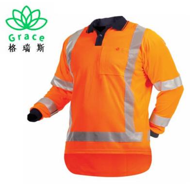 China Hi Vis Long Sleeve Polyester Day Night TTMC Hi Vis Polo Shirt for sale