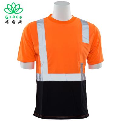 China Hi Strength 100% Polyester High Visibility Safety Reflective T-Shirt for sale