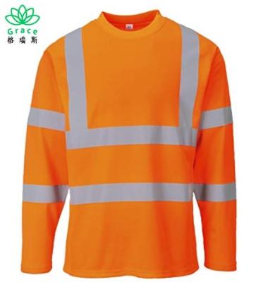 China Hi Vis Visibility Tee Tops Mens Hi Vis Viz Polo Contrast Long Sleeve Workwear for sale