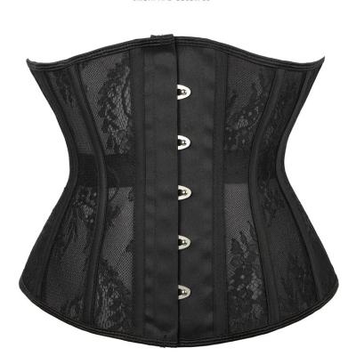 China Factory OEM Black Shapewear Antibacterial Steel Boned Underbust Corsets and Bustiers Bodycon Waist Trainer Corset Top for sale