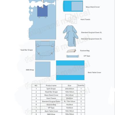 China General surgery factory direct sale disposable sterile ENT surgical set, surgical kits. Procedural package. for sale