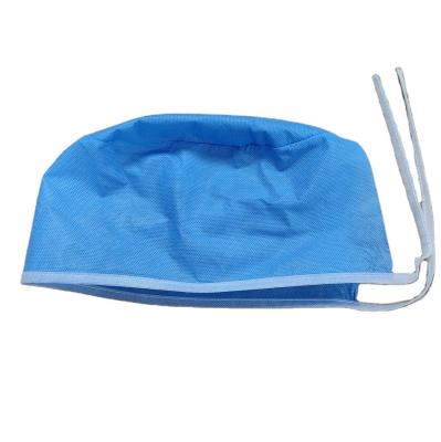 China Medical Disposable Nonwoven Surgical Doctor Surgery Cap With Tie for sale