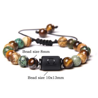 China Casual/Sporty 12 Zodiac Beads Friendship Natural Stone Woven Beaded Bracelet for sale