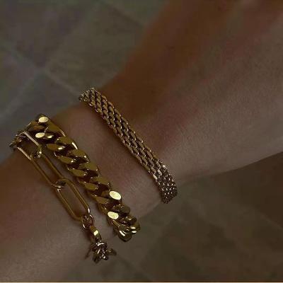 China Romantic Gold Plated Watch Band Bracelet Fashion Stainless Steel Jewelry Customized Jewelry for sale