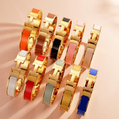 China Office / Career Fashion Letter H Women's Stainless Steel Romantic Gold Plated Charm Bracelet for sale