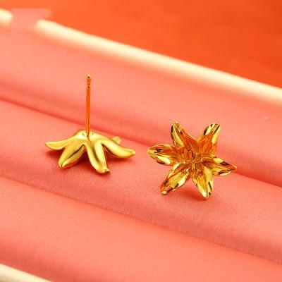 China TRENDY Fashion Brass Women's Flower Earrings Gold Plated Jewelry for sale