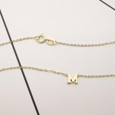 China TRENDY Pure Letter Jewelry Trendy 9K Gold Custom Necklace Women for sale