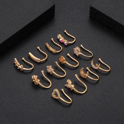 China Vintage Fashion Selling Nose Rings Gold Nose Rings Face Sleeve Rings All Kinds Of Jewelry for sale