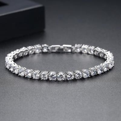 China Fashion Tennis Bracelet Romantic Gold Plated Diamond 3mm Temperament Bracelet for sale